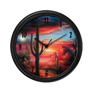  Sunrise Cactus Earth day Wall Clock by 