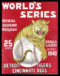 1940 World Series Program Tigers vs Reds Great Item  