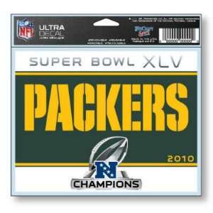   BAY PACKERS 2010 NFC CHAMPS 4X6 WINDOW CLING DECAL