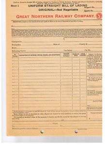 Railroad,Great Northern Bill of Lading, pad of 15, 1941  