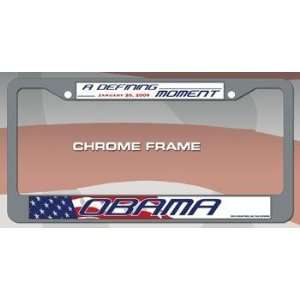   Barack Obama Dated Inauguration Chrome License Plate Frame Automotive