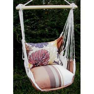   Cappuccino Brown Leaves Hammock Chair Swing Set Patio, Lawn & Garden