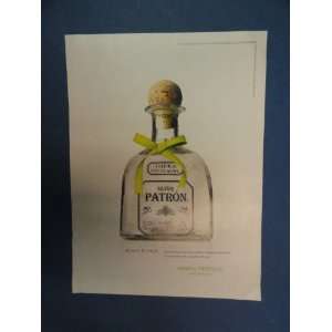 Silver Patron Tequila print Ad. Orinigal 08 Vintage Magazine Art 