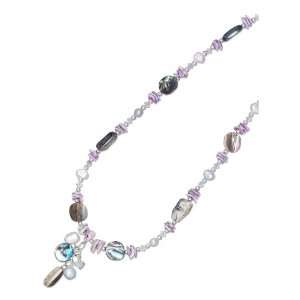   to 18 inch Abalone, Crystal, Pearl, Shell Chips Drop Necklace Jewelry