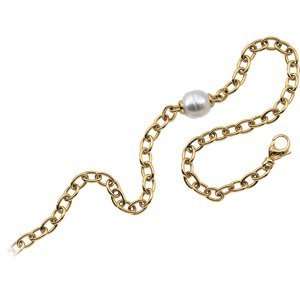   18K Yellow Gold 14Mm Circle South Sea Cultured Pearl Necklace Jewelry