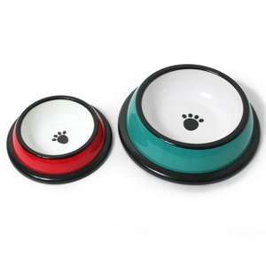  Pawprint Plastic Dog Bowl  TEAL/6OZ: Pet Supplies