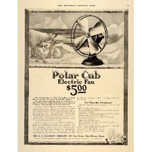  1916 Ad Polar Cub Electric Fan Gilbert New Haven Bear 