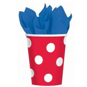  Red Polka Dot 9 oz. Paper Cups (18) Party Supplies Toys 