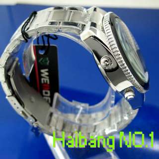  RED LED DISPLAY TIME DAY ALARM CLOCK QUARTZ MENS SILVER SPORT WATCHES