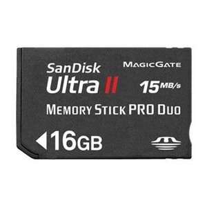  SANDISK Card, MemoryStick Pro Duo, 16GB, Ultra II, 15MB 