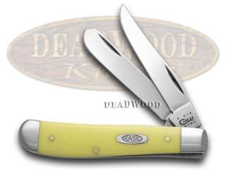   XX Smooth Yellow Delrin Mini Trapper CV Pocket Knife Knives  