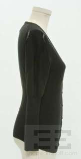 Sonia Rykiel Black Rib Knit V Neck Cardigan Size 40  