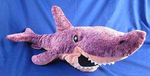 Nanco Novelty Pink Purple HUGE Shark Stuffed Animal FUN  