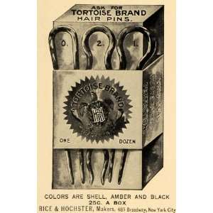  1901 Ad Rice Hochster Tortoise Brand Hair Pins Styling 