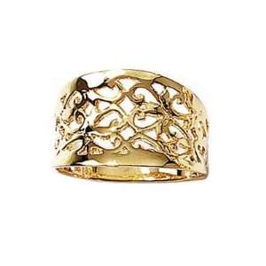  Mens 18K Gold Plated Filigree Ring Jewelry