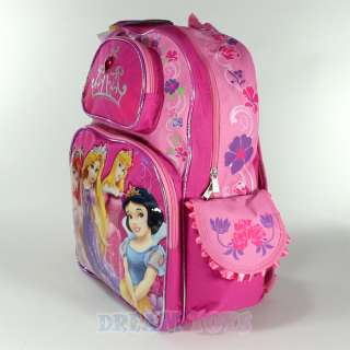 Disney Princesses Tiara 16 Large Backpack   Book Bag School Ariel 