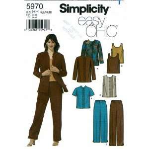  Simplicity 5970 Sewing Pattern Misses Jacket Vest Top 