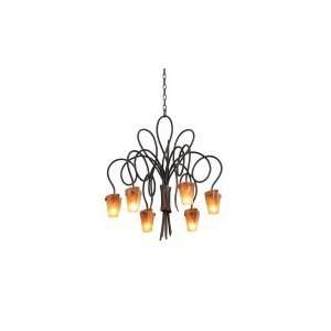   Tier Chandelier in Tortoise Shell with Frost glass