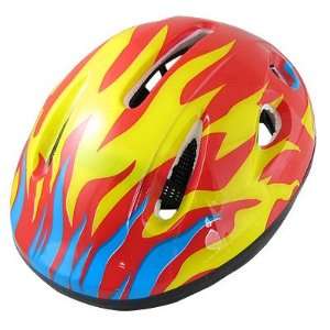   Bike Cycling Skating Fire Flame Helmet Red Yellow