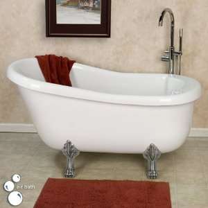 63 Pearson Slipper Air Bath Tub (Chrome Lion Paw Feet / No Tap Holes)