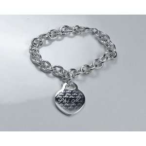  Phi Mu Sorority Silver Heart Bracelet Jewelry