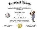 DOCTORATE OF SOFTBALL NOVELTY DIPLOMA GREAT GIFT