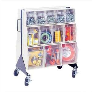   Double Sided Floor Stand Storage Unit with Tip Out Bins Color: White