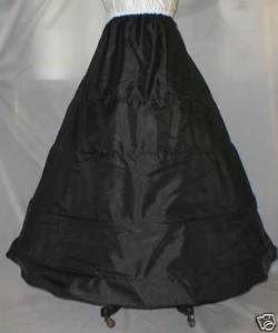 New Black 4 Bone Hoop Bridal Skirt Slip SCA Costume  