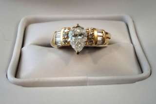Stamped 14KT Yellow Gold Diamond Wedding Set  