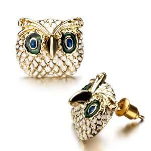  Cute Golden Owl Stud Re Earrings: Pugster: Jewelry