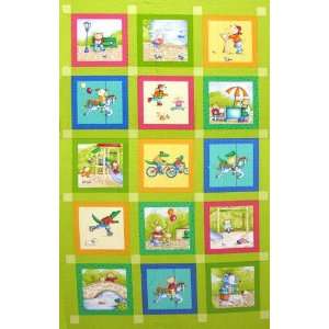   Park Panel Blocks Sweet Pea Fabric By The Panel Arts, Crafts & Sewing