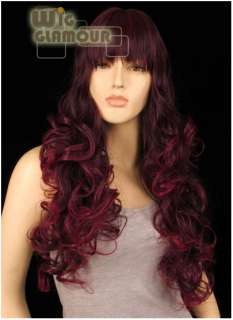 Long Burgundy Hair Wig LY02  