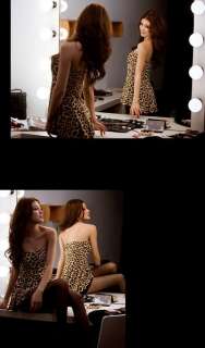 New Womens Off Shoulder Sexy Wild Leopard Print Dress 3 Colors E007 