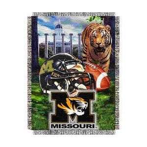 Missouri Tigers NCAA Woven Tapestry Throw (Home Field Advantage) (48 