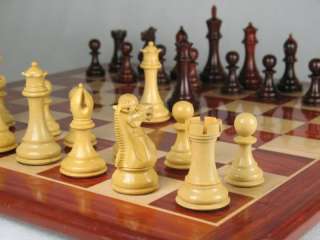   ful Tournament Chess Set + Matching Board in Bud Rose Wood   21 x 21