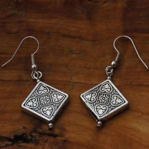   228004 Tibetan Silver Symmetry Earrings Gifts with Humanity Jewelry