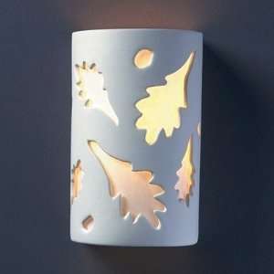  Ambiance Open Top and Bottom Small Oak Leaves Wall Sconce 