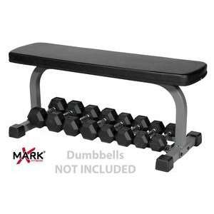  XMark Flat Weight Lifting Bench with Dumbbell Rack (XM 