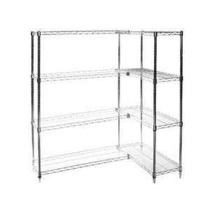 Industrial Wire Shelving Add On Kit with 4 Shelves   18d x 60w x 72 
