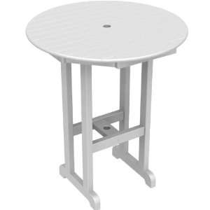  Polywood Round Bar Table White: Home & Kitchen