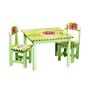   Kids Farmhouse Craft Work Table and Chairs Set